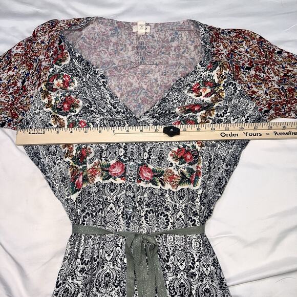 Anthropologie Tiny Perenne Dress Size M Floral Paisley Belted Boho Shirtdress - Picture 9 of 13